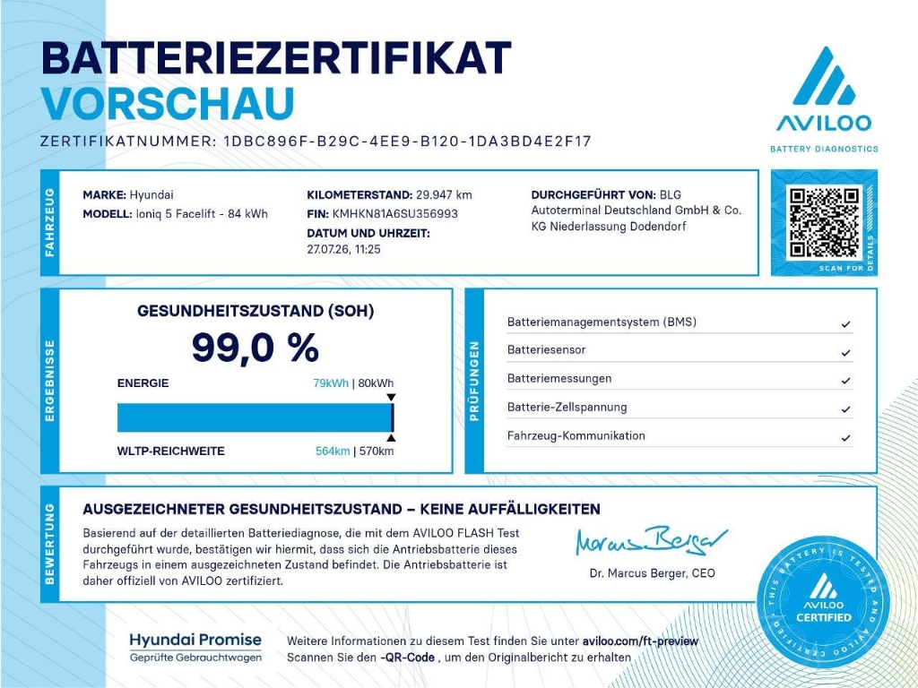 Fahrzeugabbildung Hyundai IONIQ 5 FL 84kWh 2WD MY25 DYNAMIQ el. Heckklappe Navi Digitales Cockpit LED ACC Apple CarPlay